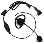 HYT D-Ear set with Boom Mic, in-line PTT & VOX